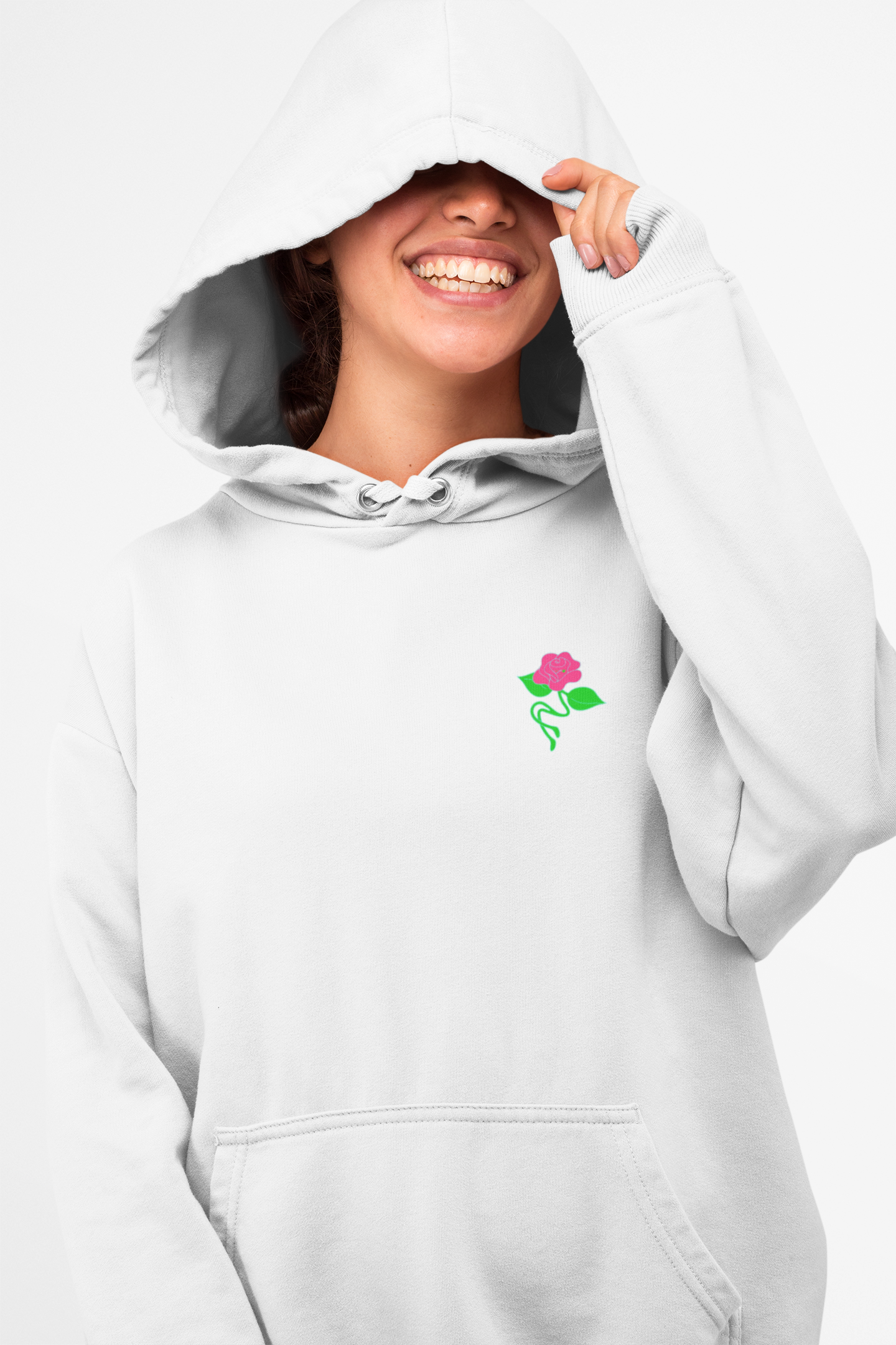 Chula Rose Statement Hoodie – Bold Back, Soft Bloom